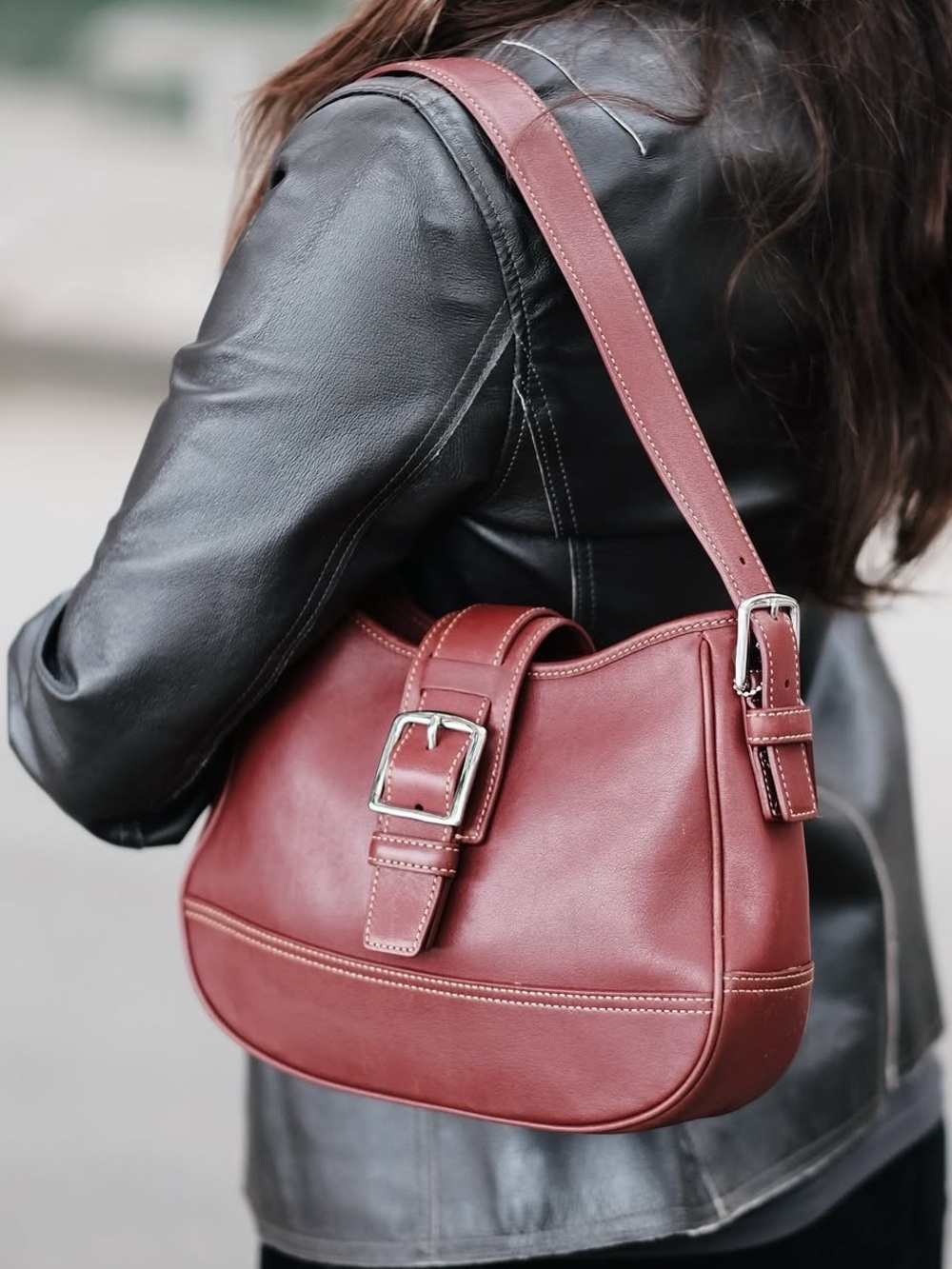 Rare Vintage original Coach Burgundy Hampton Hobo Shoulder Bag